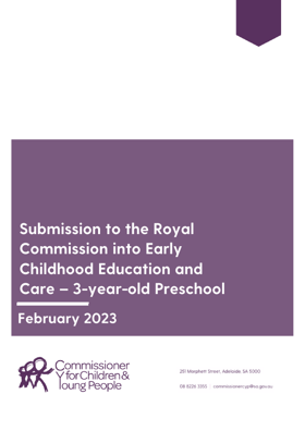 Submission to RC into ECEC - 3-year-old preschool Cover