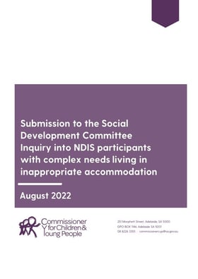 Submission to the Social Development Committee Inquiry into NDIS participants with complex needs living in inappropriate accommodation